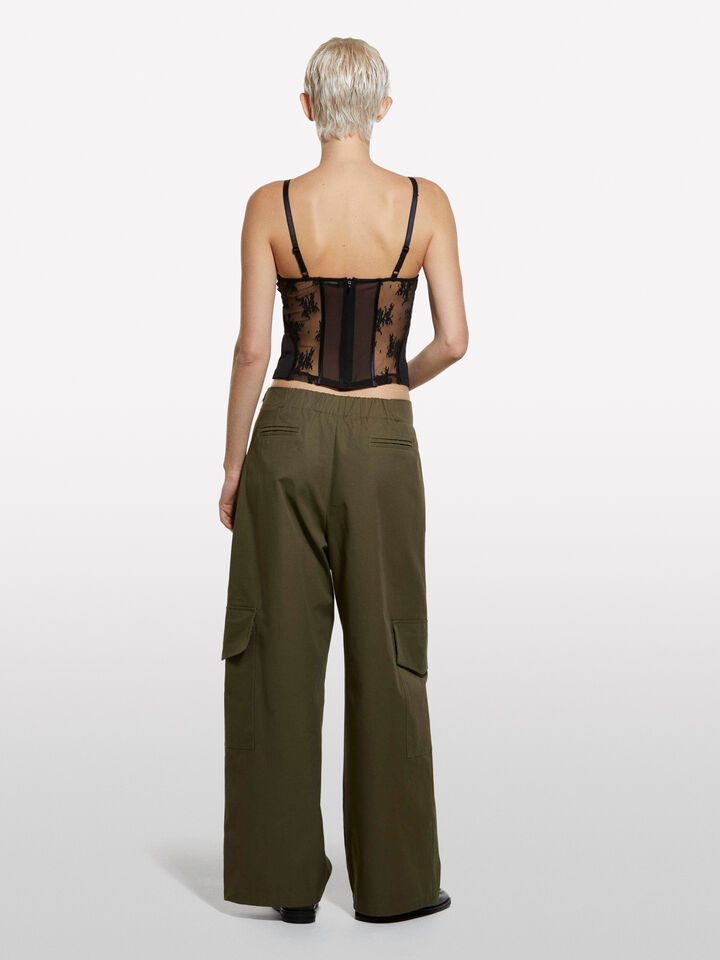 Top em tule e renda preta - tops para mulher - Preto | Sisley image number 2